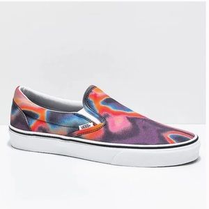 VANS Slip-On Dark Aura Multi & True White Skate Shoes 721356 Mens 7 Womens 8.5
